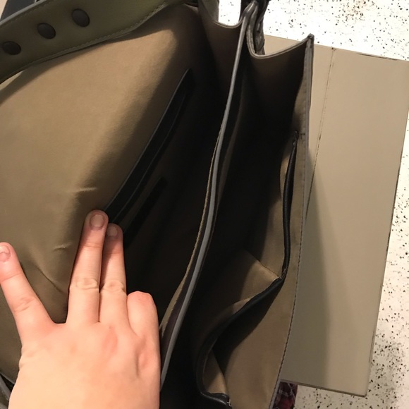 Steve Madden Black & Olive Green Studded Purse - Picture 5 of 8